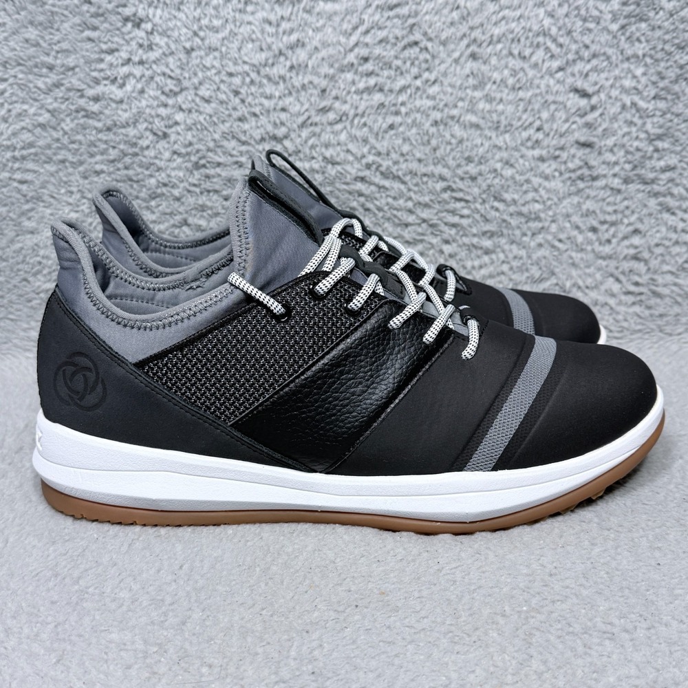 Athalonz EnVe Mens Size 12 Spikeless Golf Shoes Sneakers Black Steel Gray